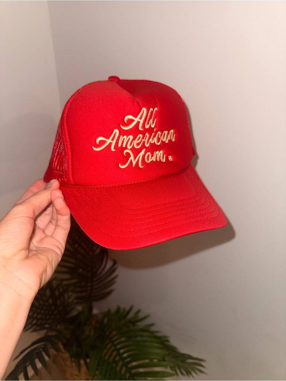 All American Mom mommday Red Trucker Hat